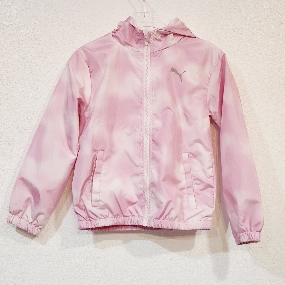 PUMALITTLE Girl's Cloud-Print Windbreaker Jacket Size M (8-10)